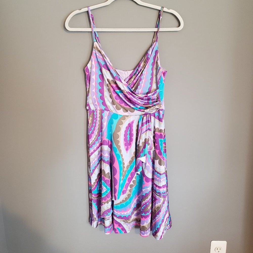 Trina Turk Purple Multi Color Paisley Dress